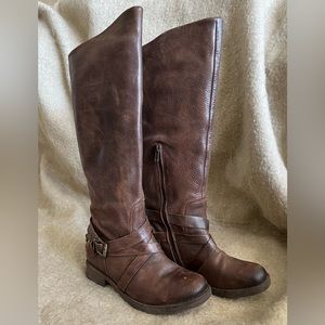 Brown leather boots!